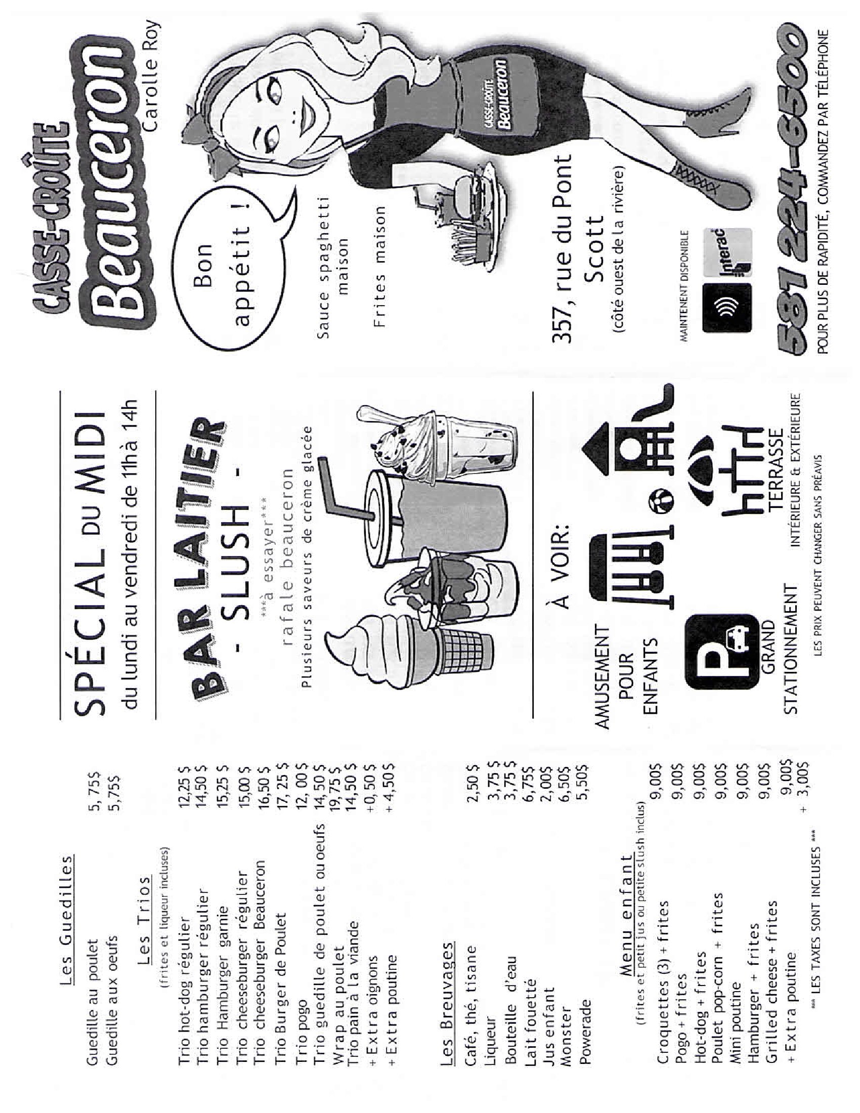 menu 2025 casse croute beauceron 1