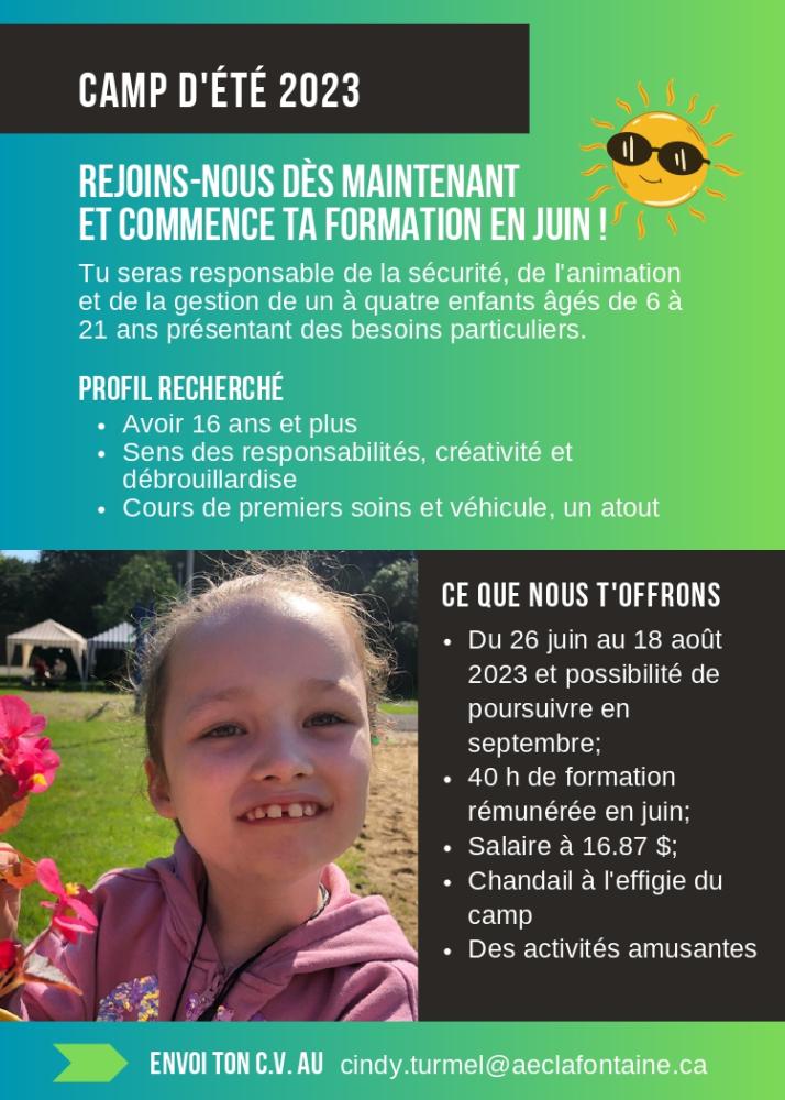 Emploi animateur(trice) camp d'été